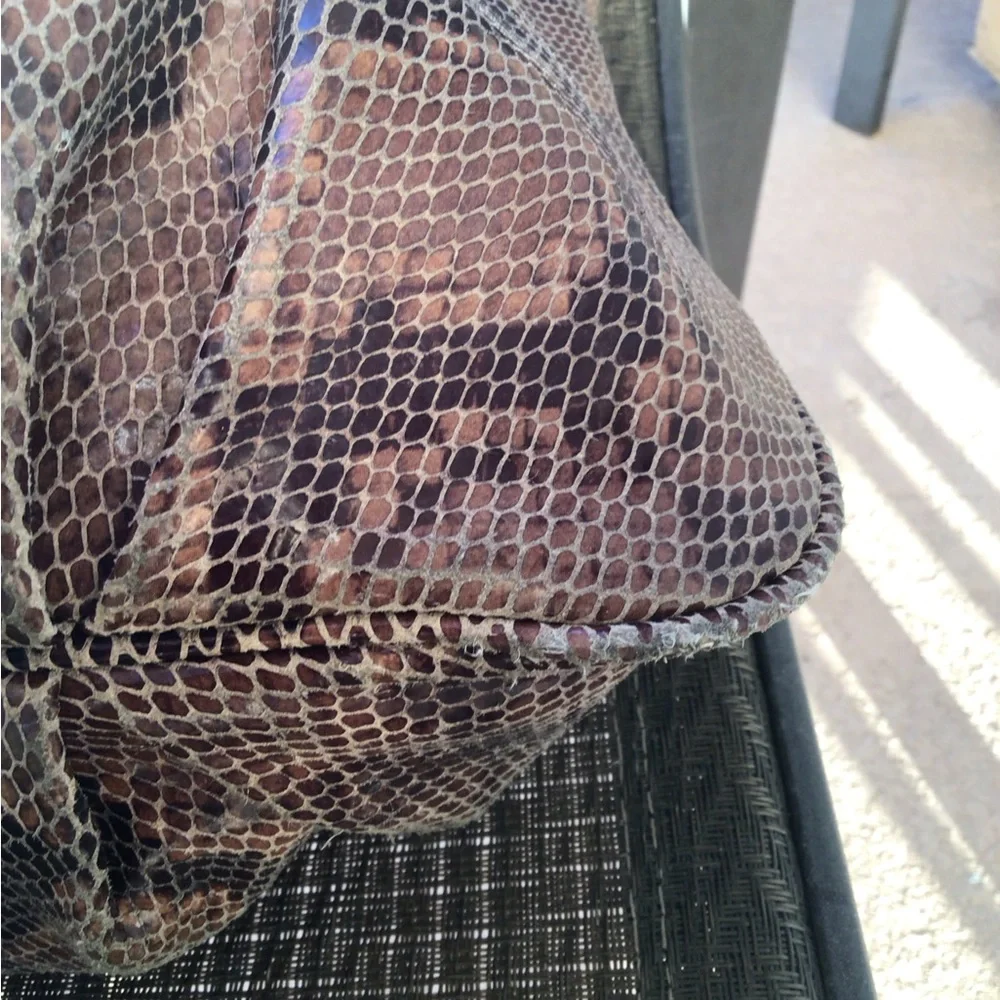 G.I.L.I. Brown Python Leather MILANO Hobo Shoulder Bag